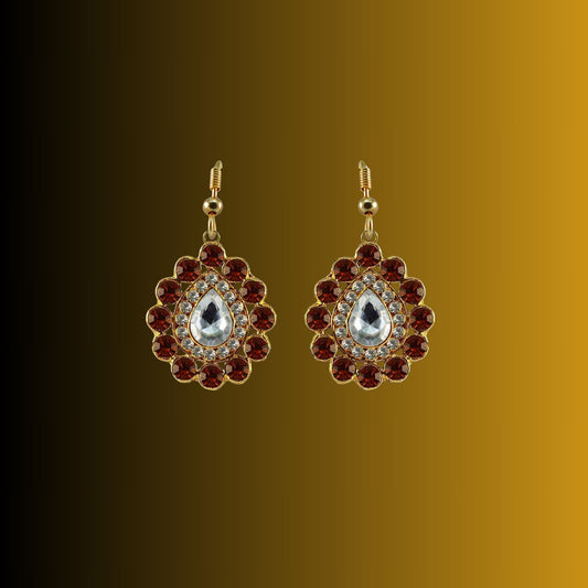 Multi Stone Stud-Gold Platted Brass Earring Pack Of-2 (sku-ear341)