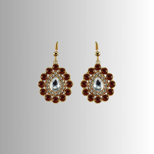 Multi Stone Stud-Gold Platted Brass Earring Pack Of-2 (sku-ear341)