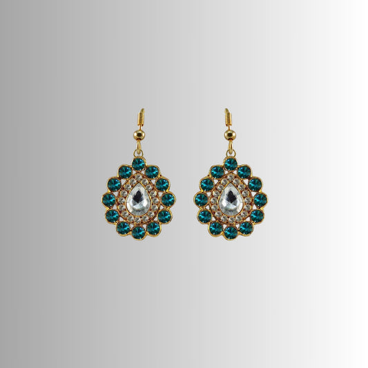 Multi Stone Stud-Gold Platted Brass Earring Pack Of-2 (sku-ear342)