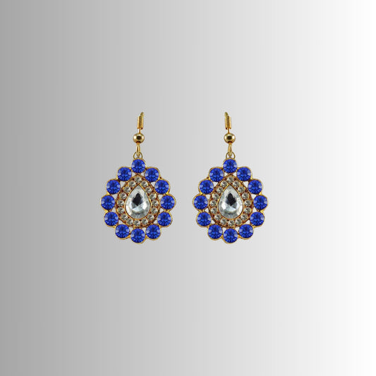 Multi Stone Stud-Gold Platted Brass Earring Pack Of-2 (sku-ear343)