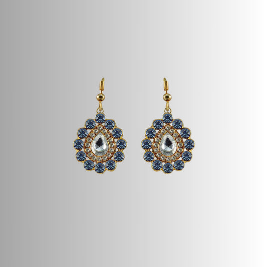 Multi Stone Stud-Gold Platted Brass Earring Pack Of-2 (sku-ear344)