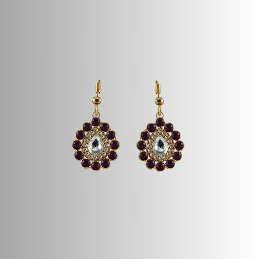 Multi Stone Stud-Gold Platted Brass Earring Pack Of-2 (sku-ear345)