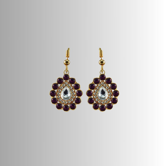 Multi Stone Stud-Gold Platted Brass Earring Pack Of-2 (sku-ear345)