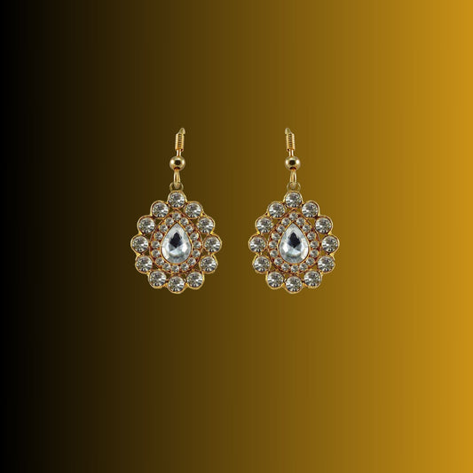 Multi Stone Stud-Gold Platted Brass Earring Pack Of-2 (sku-ear346)