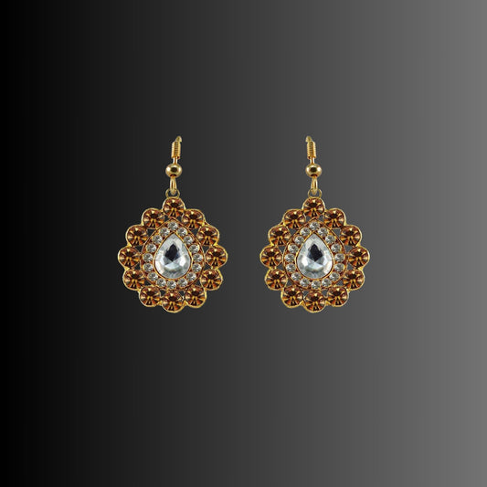 Multi Stone Stud-Gold Platted Brass Earring Pack Of-2 (sku-ear347)