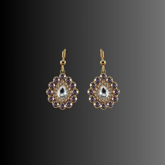 Multi Stone Stud-Gold Platted Brass Earring Pack Of-2 (sku-ear348)