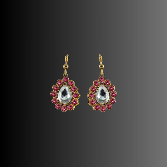 Multi Stone Stud-Gold Platted Brass Earring Pack Of-2 (sku-ear349)
