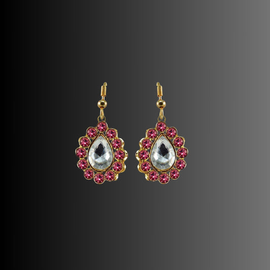 Multi Stone Stud-Gold Platted Brass Earring Pack Of-2 (sku-ear349)