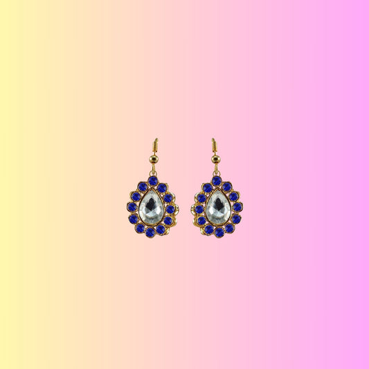Multi Stone Stud-Gold Platted Brass Earring Pack Of-2 (sku-ear350)