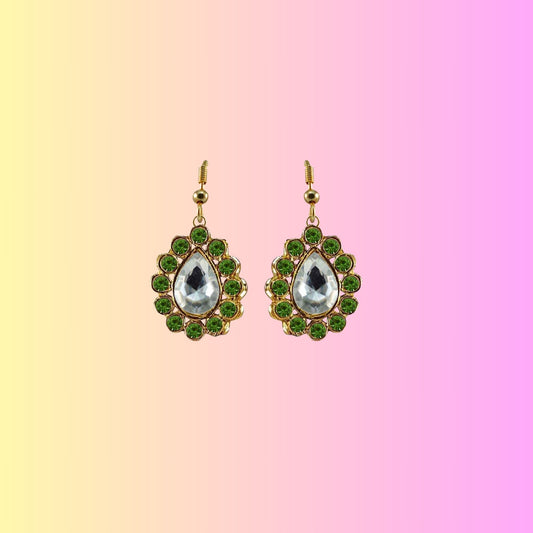 Multi Stone Stud-Gold Platted Brass Earring Pack Of-2 (sku-ear351)