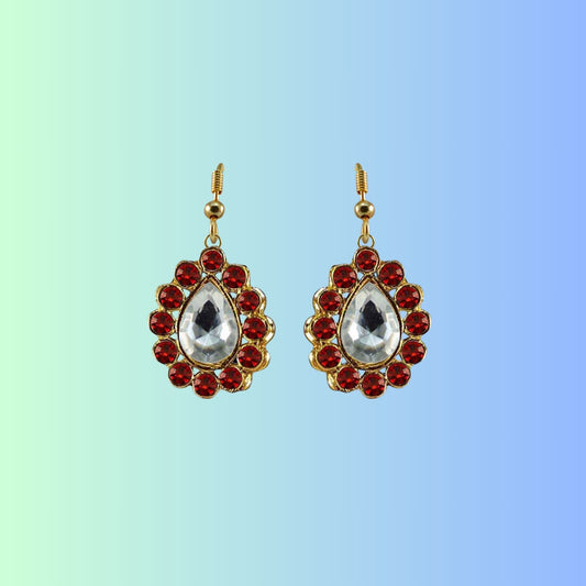 Multi Stone Stud-Gold Platted Brass Earring Pack Of-2 (sku-ear354)