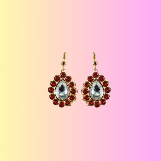 Multi Stone Stud-Gold Platted Brass Earring Pack Of-2 (sku-ear354)