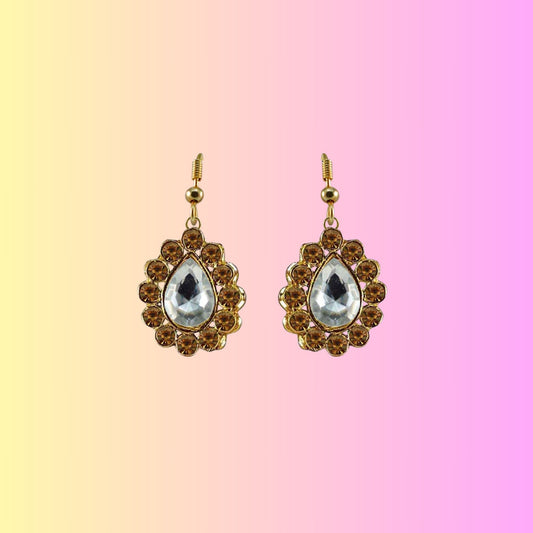 Multi Stone Stud-Gold Platted Brass Earring Pack Of-2 (sku-ear356)