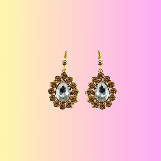 Multi Stone Stud-Gold Platted Brass Earring Pack Of-2 (sku-ear356)