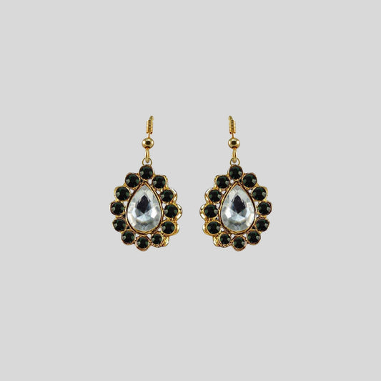 Multi Stone Stud-Gold Platted Brass Earring Pack Of-2 (sku-ear357)