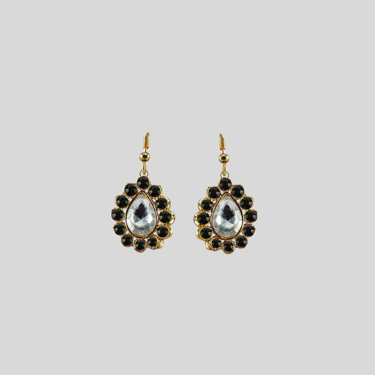 Multi Stone Stud-Gold Platted Brass Earring Pack Of-2 (sku-ear357)