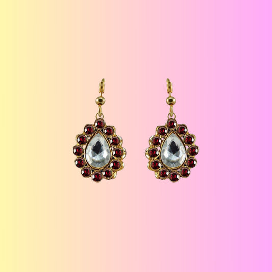 Multi Stone Stud-Gold Platted Brass Earring Pack Of-2 (sku-ear358)
