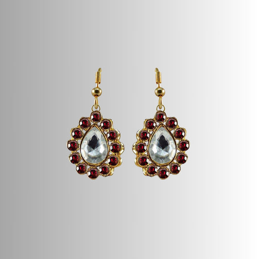 Multi Stone Stud-Gold Platted Brass Earring Pack Of-2 (sku-ear358)