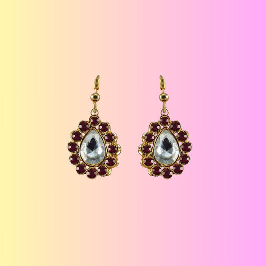 Multi Stone Stud-Gold Platted Brass Earring Pack Of-2 (sku-ear359)