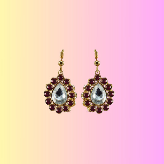 Multi Stone Stud-Gold Platted Brass Earring Pack Of-2 (sku-ear359)