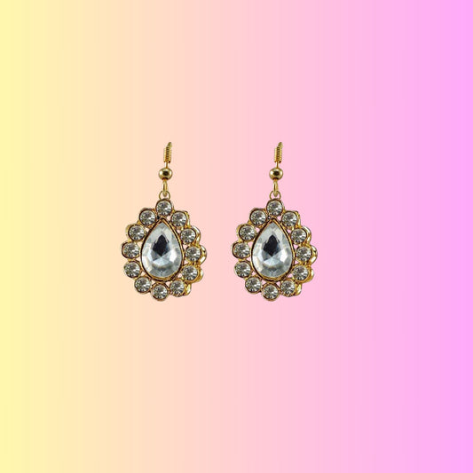 Multi Stone Stud-Gold Platted Brass Earring Pack Of-2 (sku-ear361)