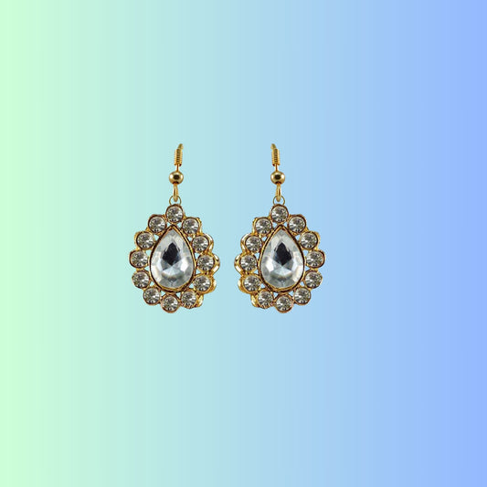 Multi Stone Stud-Gold Platted Brass Earring Pack Of-2 (sku-ear361)