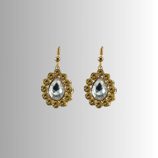 Multi Stone Stud-Gold Platted Brass Earring Pack Of-2 (sku-ear363)