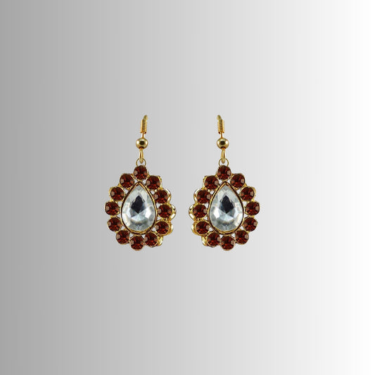 Multi Stone Stud-Gold Platted Brass Earring Pack Of-2 (sku-ear364)