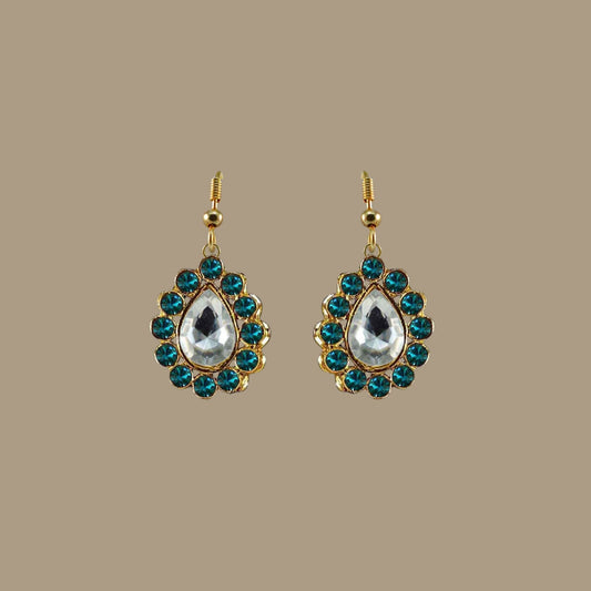 Multi Stone Stud-Gold Platted Brass Earring Pack Of-2 (sku-ear365)