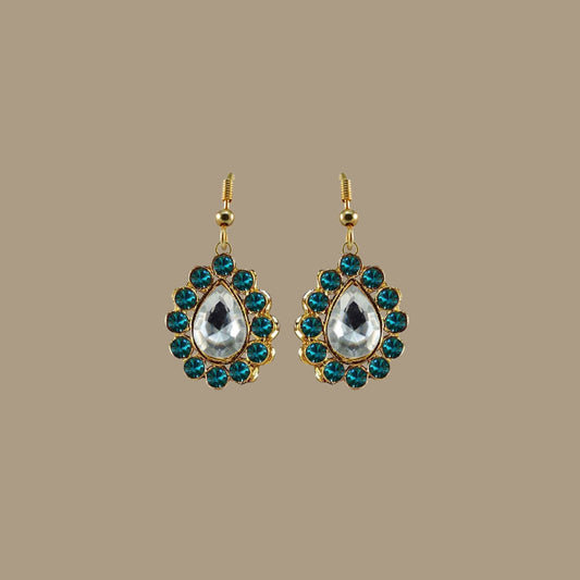 Multi Stone Stud-Gold Platted Brass Earring Pack Of-2 (sku-ear365)
