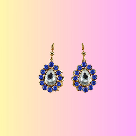 Multi Stone Stud-Gold Platted Brass Earring Pack Of-2 (sku-ear366)