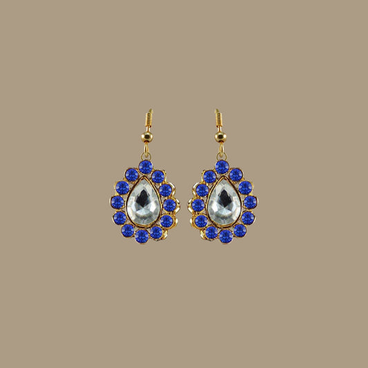 Multi Stone Stud-Gold Platted Brass Earring Pack Of-2 (sku-ear366)