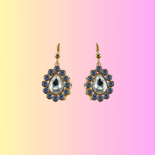 Multi Stone Stud-Gold Platted Brass Earring Pack Of-2 (sku-ear367)