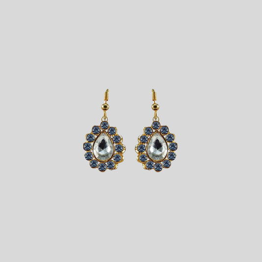Multi Stone Stud-Gold Platted Brass Earring Pack Of-2 (sku-ear367)