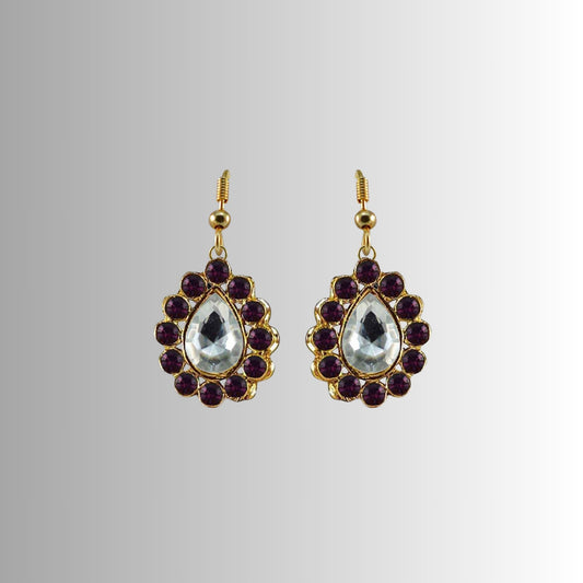 Multi Stone Stud-Gold Platted Brass Earring Pack Of-2 (sku-ear368)