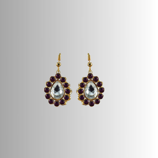 Multi Stone Stud-Gold Platted Brass Earring Pack Of-2 (sku-ear368)