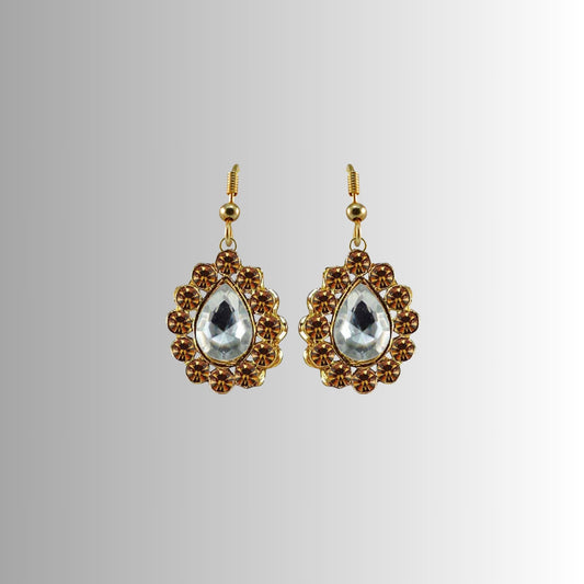 Multi Stone Stud-Gold Platted Brass Earring Pack Of-2 (sku-ear369)