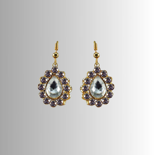 Multi Stone Stud-Gold Platted Brass Earring Pack Of-2 (sku-ear370)