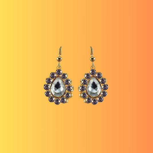 Multi Stone Stud-Gold Platted Brass Earring Pack Of-2 (sku-ear370)