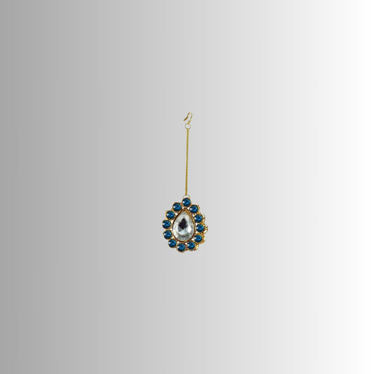 Golden Stone Stud-Gold Platted Brass Mang Tika Pack Of-1 (sku-man208)