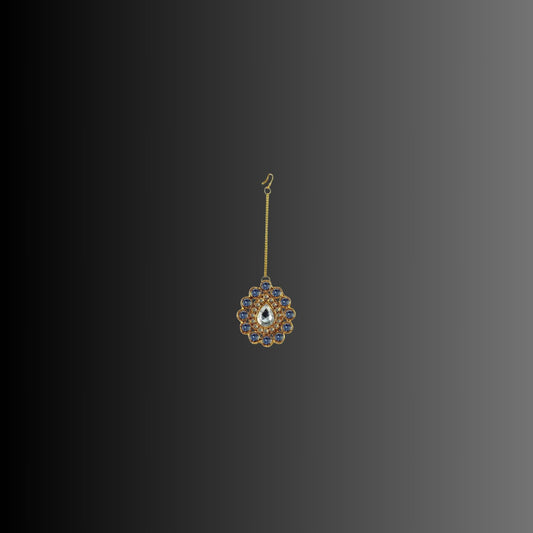 Golden Stone Stud-Gold Platted Brass Mang Tika Pack Of-1 (sku-man211)