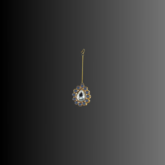 Golden Stone Stud-Gold Platted Brass Mang Tika Pack Of-1 (sku-man212)