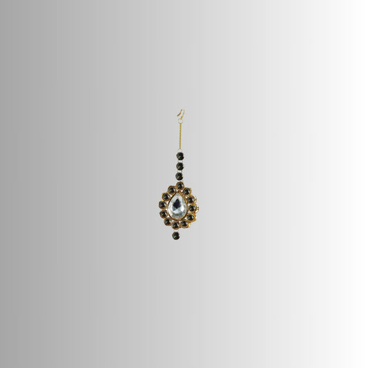 Golden Stone Stud-Gold Platted Brass Mang Tika Pack Of-1 (sku-man287)