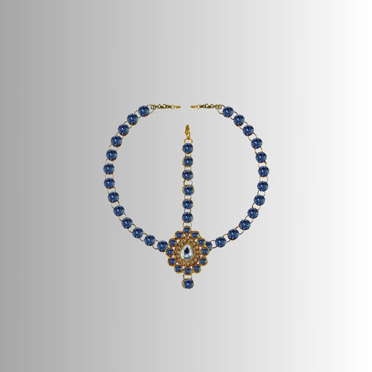 Firozi Stone Stud-Gold Platted Brass Tika Set Pack Of-1 (sku-man306)