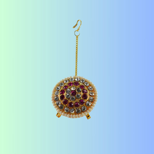 Golden Stone Stud-Gold Platted Brass Borla Pack of-1 (sku-man497)