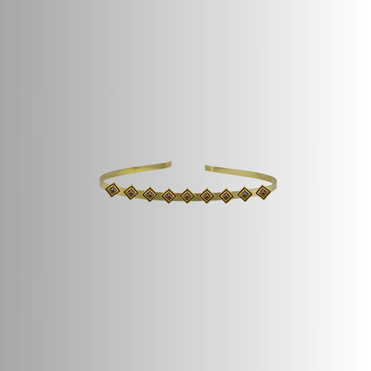 Golden Stone Studd Brass Hair Band Pack Of-1 (sku-man601)
