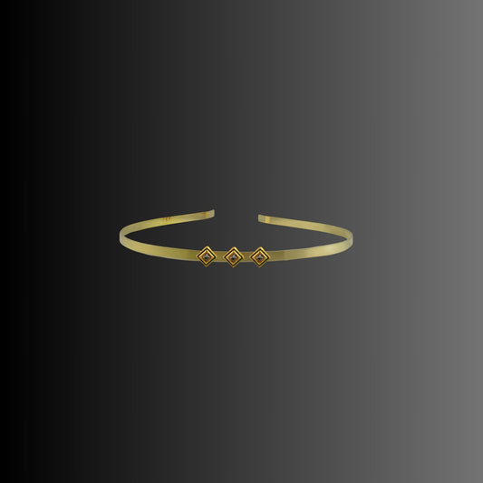 Golden Stone Studd Brass Hair Band Pack Of-1 (sku-man602)
