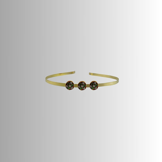 Golden Stone Studd Brass Hair Band Pack Of-1 (sku-man735)