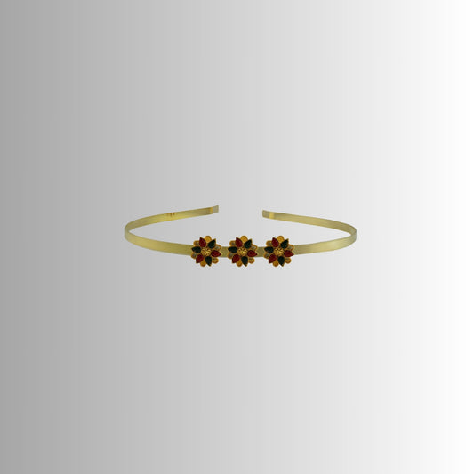 Golden Stone Studd Brass Hair Band Pack Of-1 (sku-man739)
