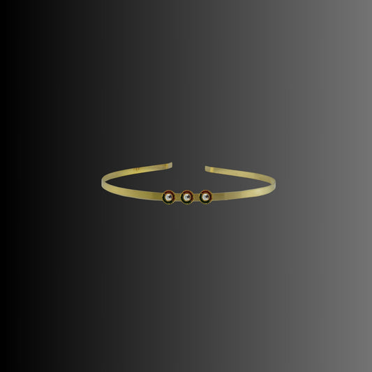 Golden Stone Studd Brass Hair Band Pack Of-1 (sku-man745)